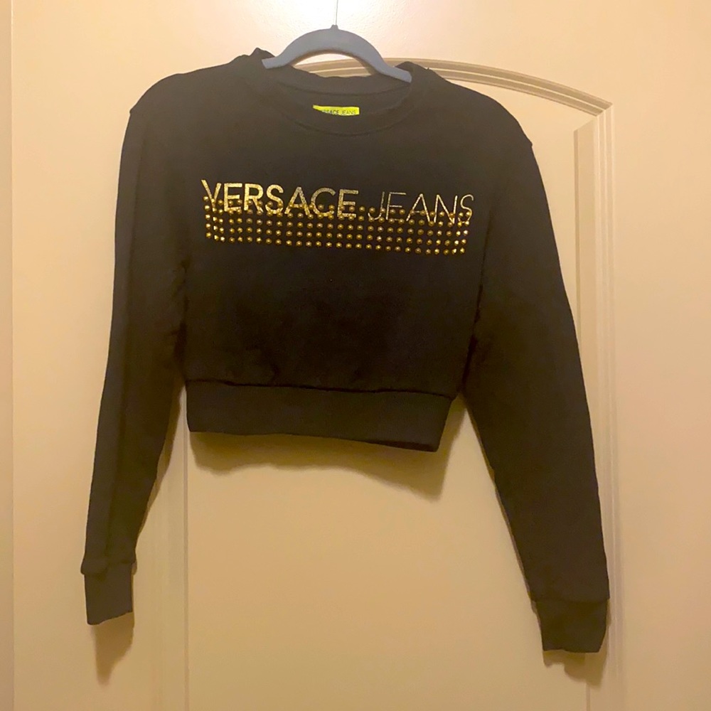 Versace sport top sweater - black and gold - women